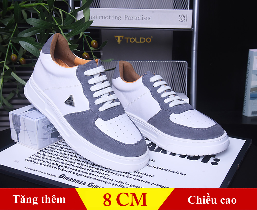 Giày cao nam 8cm siêu nhẹ da thật 1